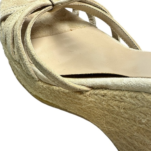 Colin Stuart Natural Espadrille Wedge Heel Sandals Strappy Size 7.5 Beige - Picture 8 of 9